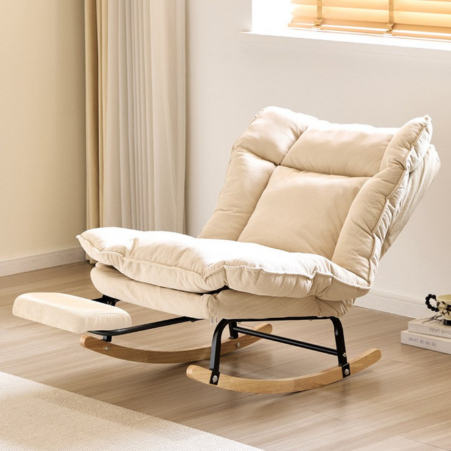 FONOW 1인 리클라이너쇼파 편한 휴식 흔들의자 푹신한 발받침 따뜻한 독서 공간, 1개, 베이지