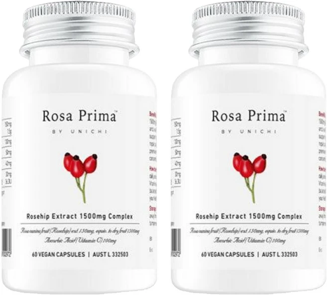 유니치 로사 프리마 로즈힙 익스트랙 1500mg 컴플렉스 비건 캡슐, 60정, 2개 - 쿠팡