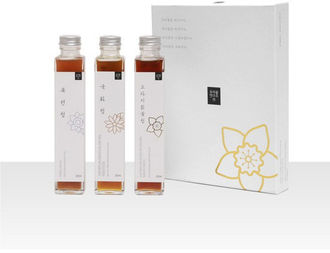 우리꽃연구소 미니꽃청 200ml 3종 선물세트_꽃청 택3종, 1개, 05_목련청 200ml/05_목련청 200ml/03_도라지칡꽃청 200ml