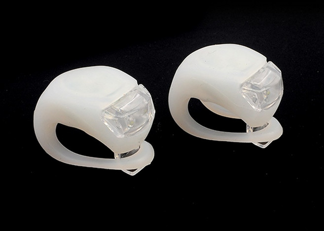 LED 실리콘 자전거 전조등, 화이트, 2개