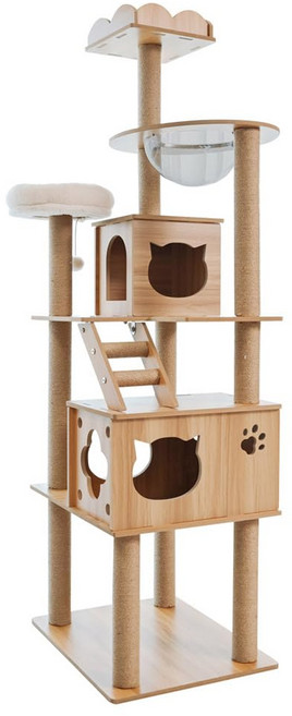 1441106002 아이리스 플라자 캣 타워 거치 나무 등반 운동 타워 투명 해먹 손톱