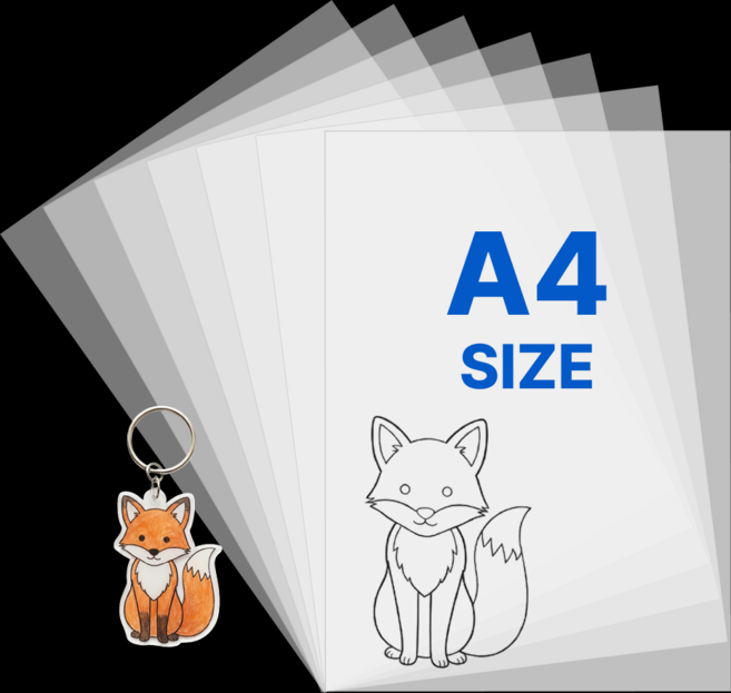 열수축 슈링클 종이 A4 0.3mm, 10개, 반투명