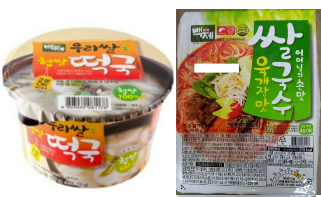 백제 우리쌀 햅쌀떡국 12개 + 백제 어머님의 손맛 육개장맛 쌀국수 6개 총 18개, 1개, 92g, 1박스