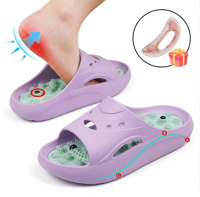 Belua 남녀공용 지압 마사지 슬리퍼 미끄럼방지 욕실화 두꺼운 쿠션 경량 발편한 실내화