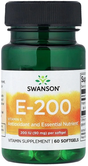 Swanson 비타민E-200 90mg(200IU) 소프트젤 60정 Swanson (스완슨), 1개 - 쿠팡