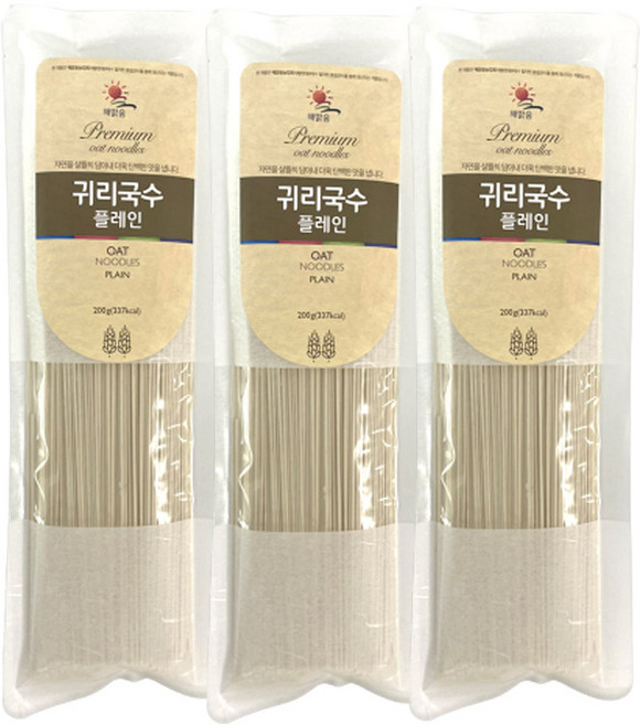해맑음 고흥 수제 귀리 국수 200G X 3봉 맛있는식감 해썹제조 쫄깃한면발 건강식단 간편식품 국수선물세트, 300g, 2개