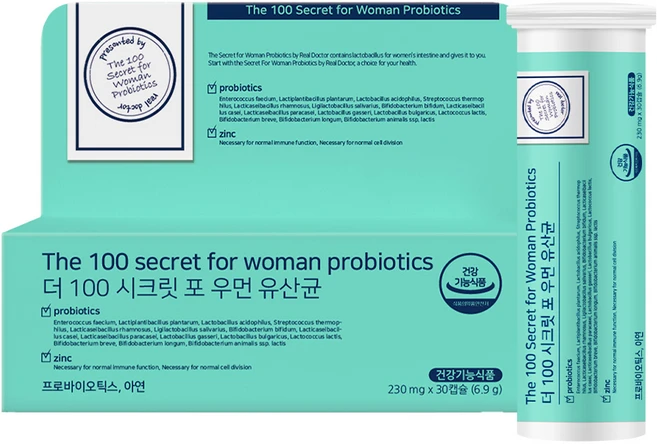 더 100 시크릿 포 우먼 유산균 /임산부안심유산균 수유기여성유산균 다니스코 특허유산균 /식약처등록19종유산균함유/ 국제특허 VL8질유래유산균 플래티넘, 1박스, 30정 - 쿠팡