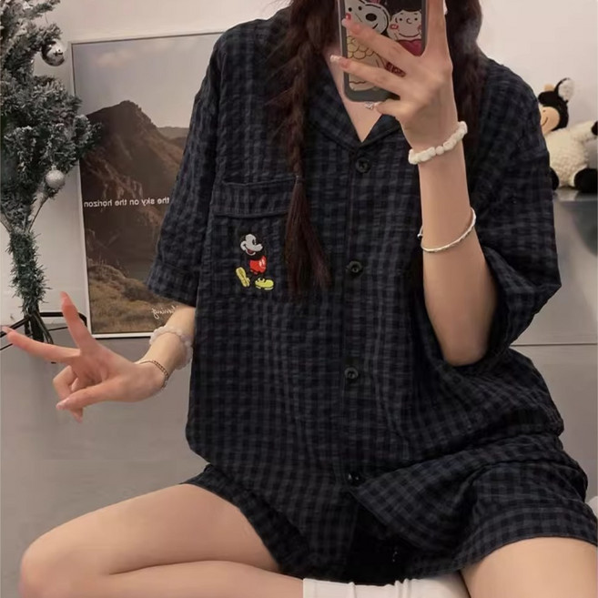 미셀즈픽 여성 파자마 여름 홈웨어 반팔 반바지 잠옷 상하세트