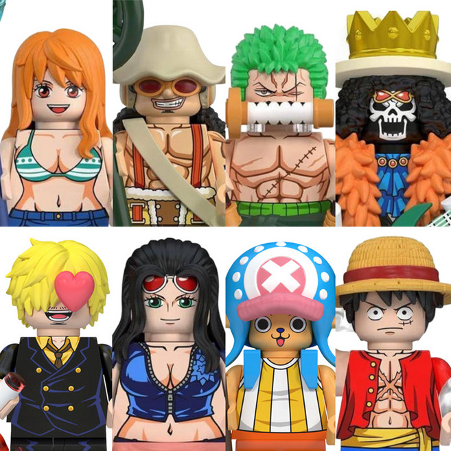 원피스(ONEPIECE) 해적왕 애니메이션 캐릭터 브릭미니피규어 컬렉션 취미/수집/장식/컬렉션용 커스텀 호환 블록피규어 8종 시리즈 VER.07, 1개, OPC-0709. 원피스 8종 세트 VER.07(로켓)