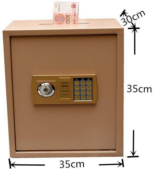 대형금고 지폐투입 기부함 비밀번호 돈통 금고함 폭 35cm 보관함, D. 35 더블 락 톱 코인 코인 골드