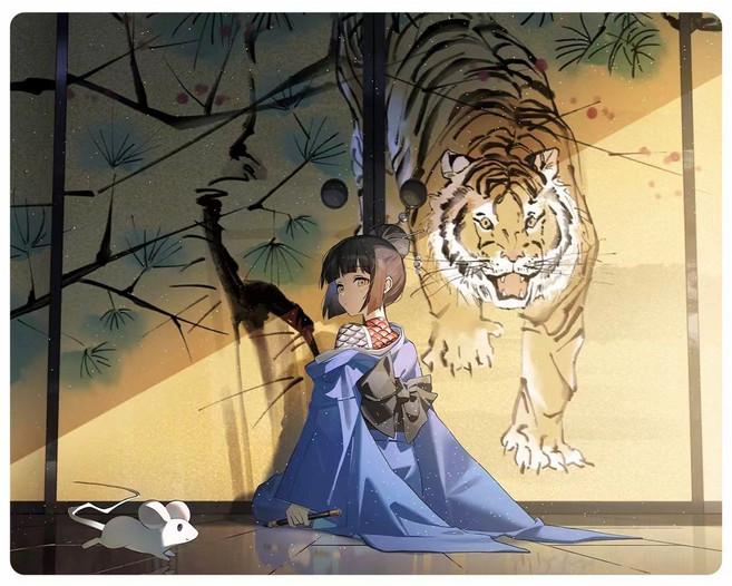 InfinityMice Tora 강화유리 마우스패드/데스크 매트 - 사무실 e스포츠 및 FPS 게임에 이상적490X430mm, 1개, L