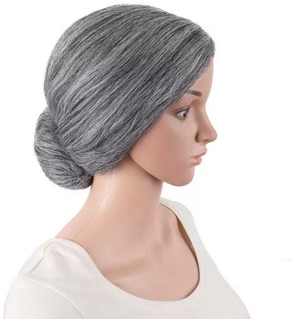 백발 할머니 분장 쪽진 노인 가발 [졸업사진 컨셉 할로윈 파티 사극 코스프레 소품]