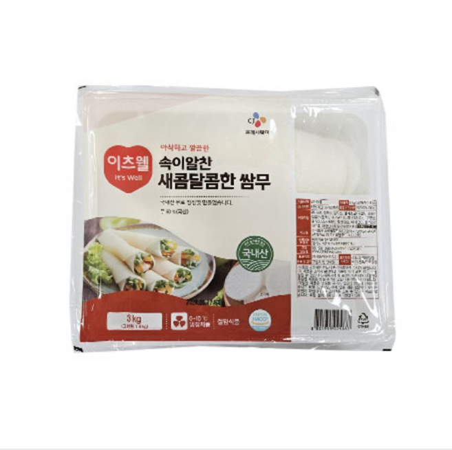 이츠웰 새콤달콤한 쌈무 (국산무60%), 1개, 3kg