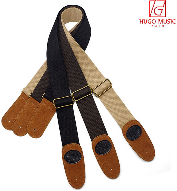 위고뮤직 p&p 기타스트랩(S306-B) 통기타 일렉 베이스 기타 스트랩 멜빵, 블랙, 1개