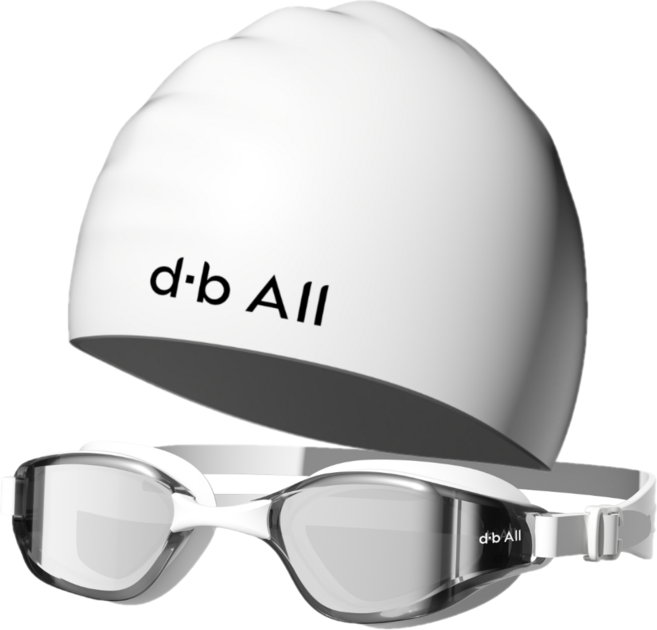 디브올 최신기술 나노코팅 지속적익 김서림방지 미러 수경 실리콘 수모 세트, 1세트, 화이트