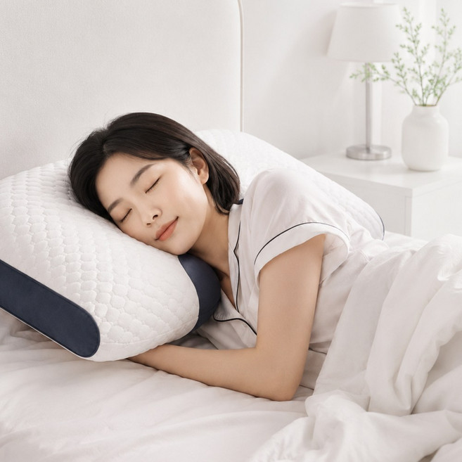 리빙공식 목어깨편한 숙면 경추베개, 1개, 화이트그레이