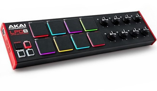 아카이 LPD8 MK2 미디 패드 컨트롤러 USB 드럼 작곡용, 1개