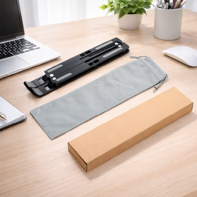 데일리베러 여행필수 초경량 접이식 노트북 거치대, 1개, 블랙