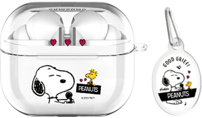 스누피 버즈라이브/버즈3/버즈3프로 클리어 케이스 +아크릴키링 세트, 씽앤쏭_씽어쏭, 버즈3/버즈3프로(공용), 1개