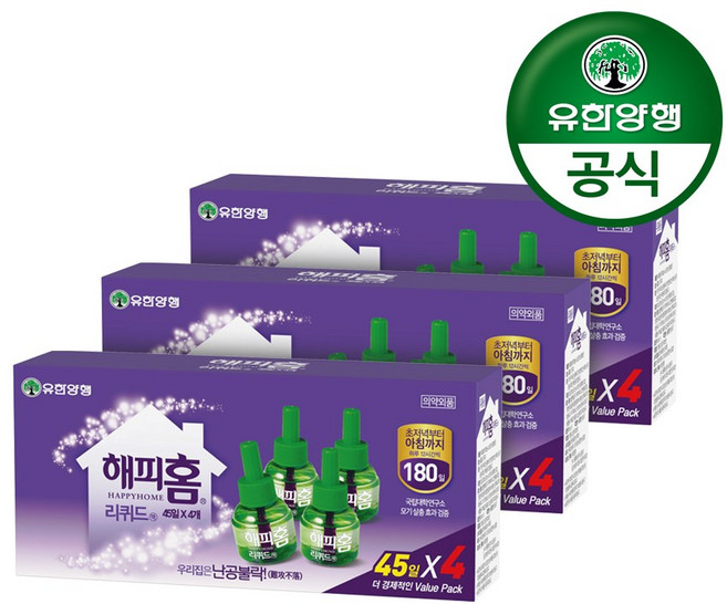 해피홈리퀴드 살충액 리필 45일, 45ml, 12개