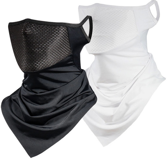 엠디글로벌 스포츠 자외선차단 골프 얼굴 햇빛 가리개 여성 남성 쿨 넥워머 마스크, 블랙