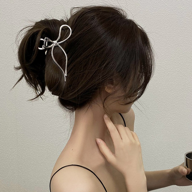 미다미 스틸 레이스꼬임 올림머리 메탈 집게핀