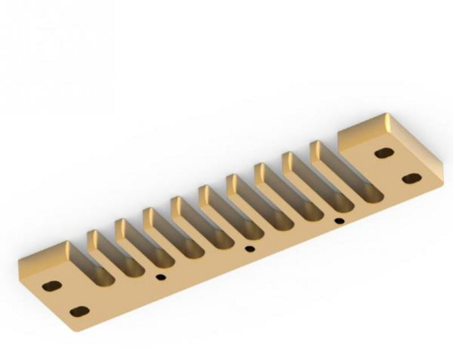 Hohner 마린 밴드 크로스오버 디럭스 전문 하모니카 빗 알루미늄 합금 10 홀 3 색, 01 금, 1개