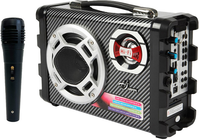 홍진테크사파이어 야외용 블루투스 스피커 마이크 세트 리모컨 오디오 앰프 SF-B10, 25W, 블랙