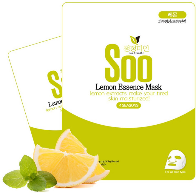 청정미인 에센스 레몬 마스크팩, 1개입, 100개