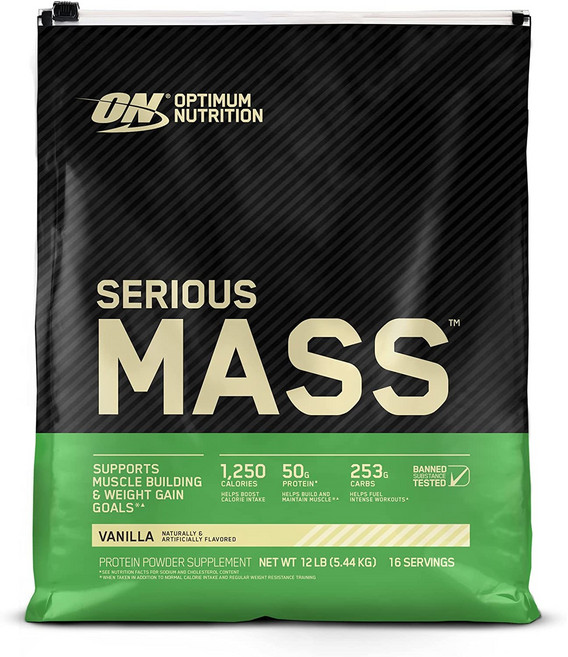 Optimum 옵티멈 시리어스 매스 Serious Mass 12lb Vanilla, 5.44kg, 1개
