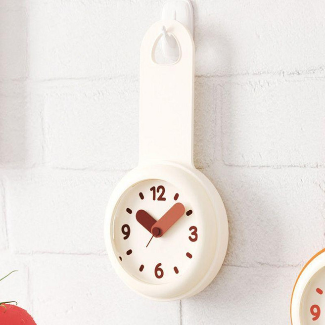 無品牌 夜光防水浴室衛生間靜音小掛鐘廚房掛錶時鐘, 四代白色 升級膠套+走時靜音