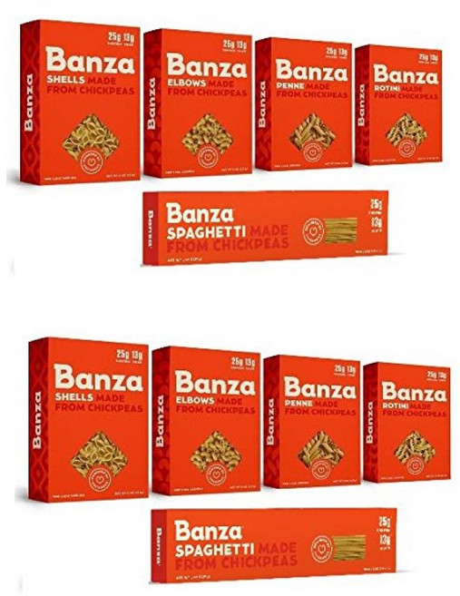 Banza 반자 칙피 병아리콩 파스타면 5종 세트 8oz 2팩