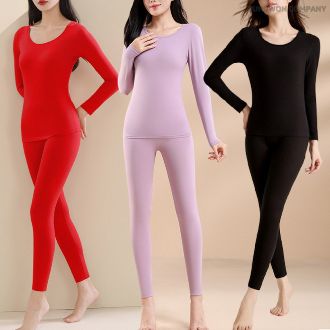 이너퀸 프리수 여성용 모달 레이온 스판 내복 내의 슬림핏 이너 경량 얇은 보온 상하의 세트 모달내복세트