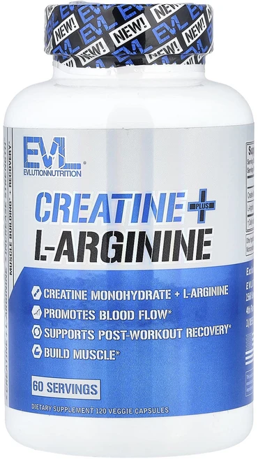 신상할인판매 EVLution Nutrition 크레아틴 플러스 L-아르기닌 베지 캡슐 120정 최저가격, EVLutionNutrition크레아틴플러스L아르기닌베, 1개 - 쿠팡