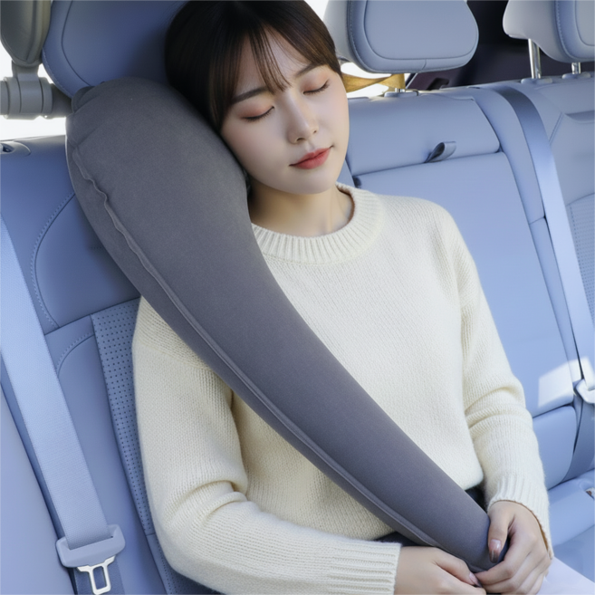 여행 차량용 기내용 코끼리 7자형 에어 쿠션 롱 숙면 목베개