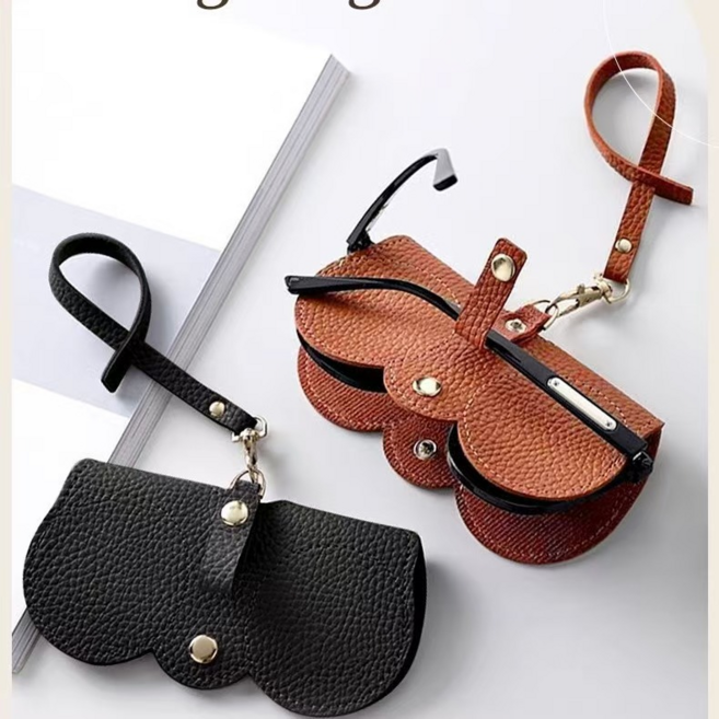 일상스토리 가죽 휴대용 안경 케이스 선글라스 보호 커버 2개세트