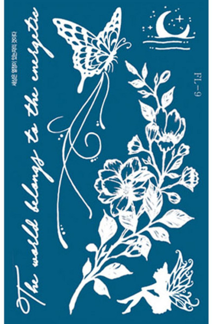 재사용가능 헤나타투 셀프헤나도안 헤나잉크, 1개, FL도안-9