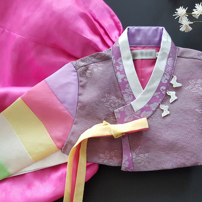 늘솜 여아 한복 6세 다섯살 색동 핑크 전통 명절 추석 예절 학교 국내생산