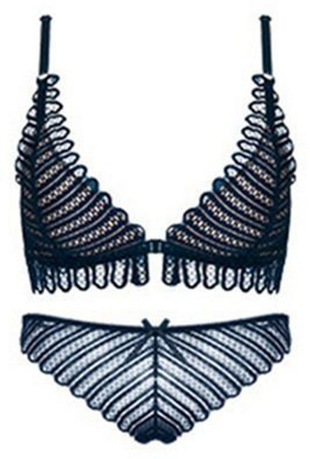 여성용 레이스 브라 + 팬티 세트 패션 프렌치 프런트 속옷 여자 얇은 섹시 레이스 푸쉬업 노와이어 브래지어 WMY