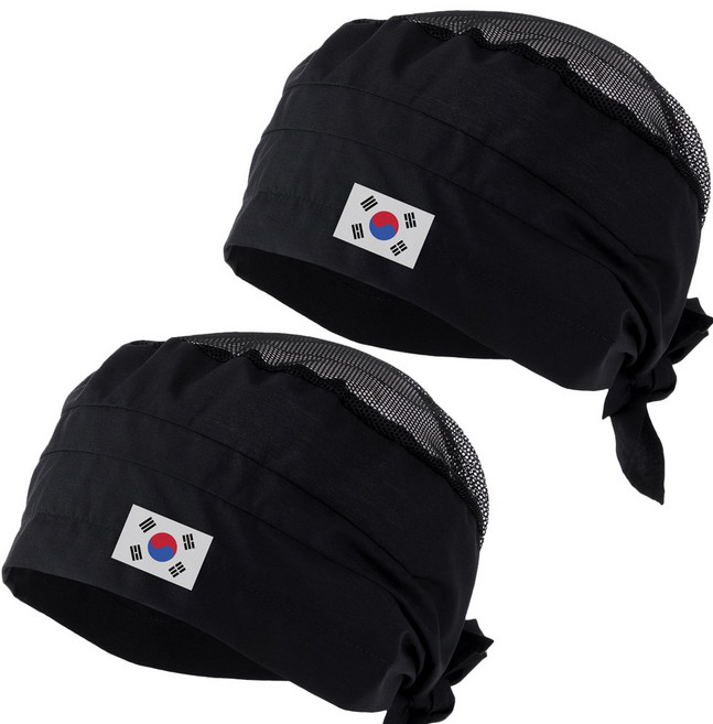 구다폼 망사형 메쉬두건 태극기 국가대표 망사모자 / 커스텀 디자인 주방 홀 모자 / 위생모자