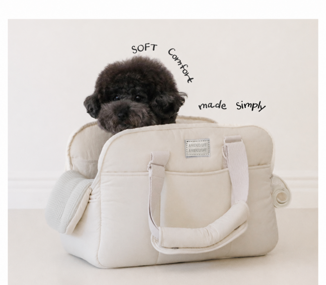 IAE MARON BAG 마롱백 강아지 소형견 포근한 이동가방, 1개, 포근크림해