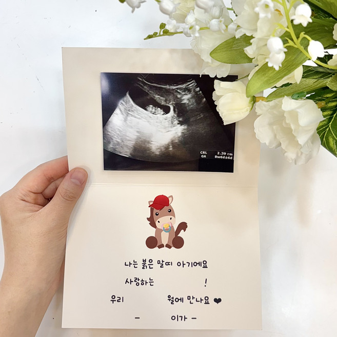 내일도착 말띠 임밍아웃 카드 이벤트 박스 임신 서프라이즈 남편 부모님 알리기, 말띠-DIY
