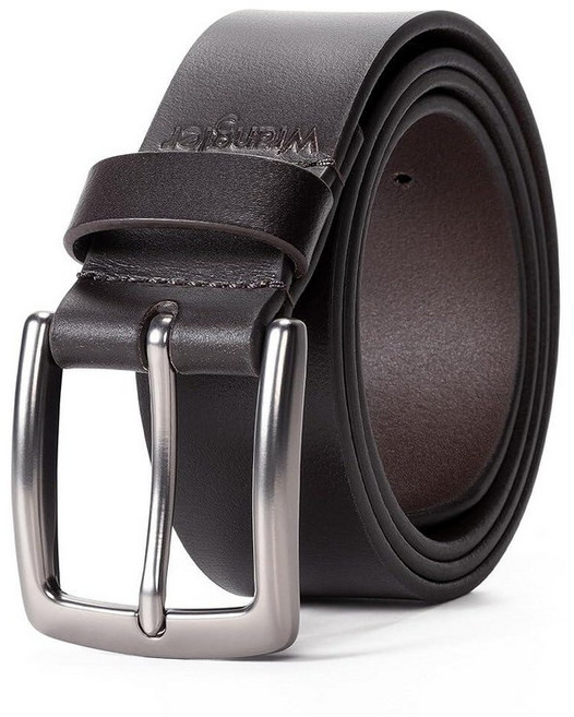 Wrangler 남성용 가죽 벨트 청바지용 38mm 캐주얼 선물 블랙. 339310