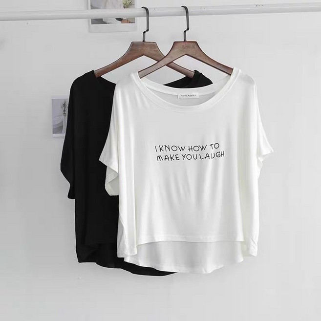 옌츠 빅 사이즈 여자 레터링 반팔 티 루즈핏 여름옷 요가 댄스복 상의 26cy304