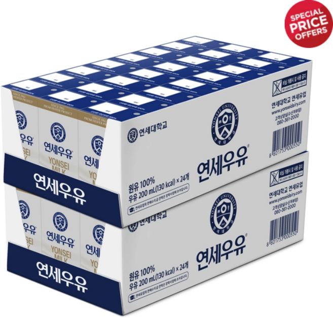 연세대학교 연세우유, 200ml, 48개