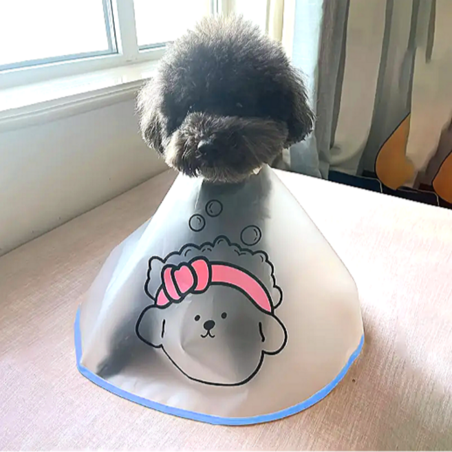 엠디픽 강아지 방수 앞치마 세수 애견미용 고양이 눈물자국, 1개, 블루