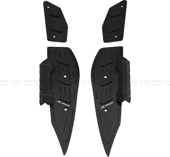 야마하 XMAX 300 2023 2024용 오토바이 액세서리 발판 스텝 풋보드 페달 플레이트 (안티 레슬링), 02 black