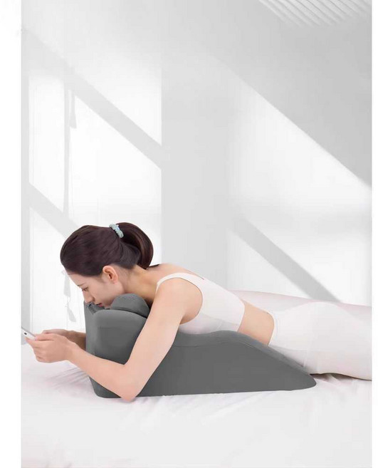 두잇 형베개 성형회복베개 눈 코 얼굴 수술 베게, 1개, 온도 메모리폼+쿠션-진한 회색