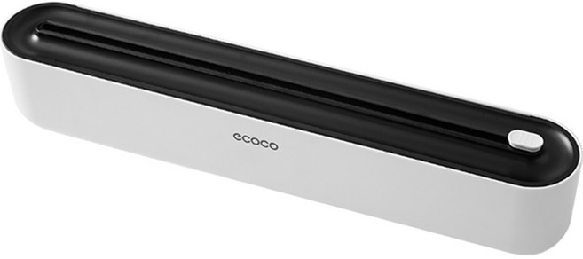 【ECOCO】意可可保鮮膜切割器 廚房 一次性 食品級 家用 壁掛式 滑刀, E2235標配-黑色, 1個