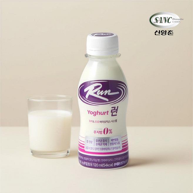 신앙촌 120ml 12병 플레인 마시는 요구르트 런 당 칼로리 다운 프로바이오틱스 유산균음료 본사직영, 12개입